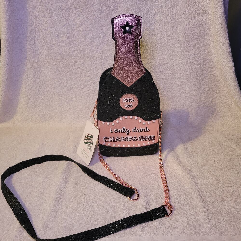 Skinny Dip Champagne Bottle Crossbody Purse NYE Party Celebrate Sparkle NWT